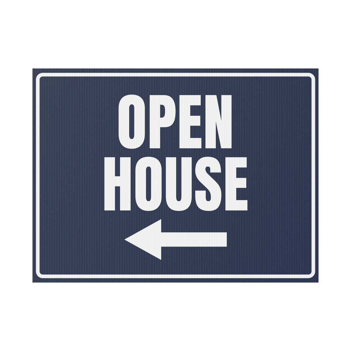 OPEN HOUSE (Left Arrow) — Yard Sign 24×18