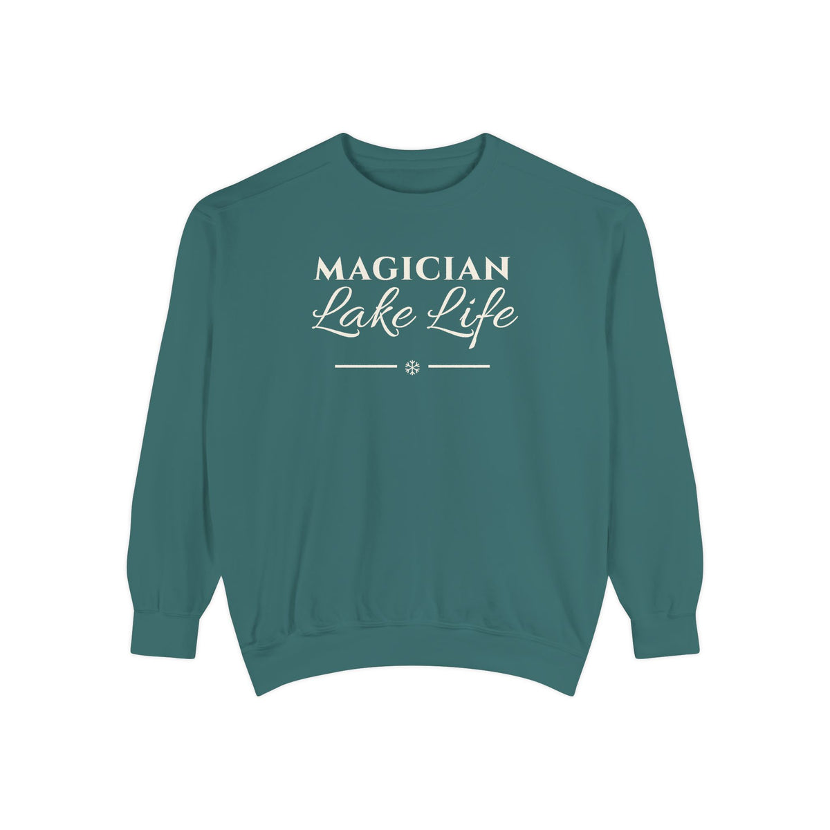 Magician Lake Christmas Crewneck · Cranberry or Spruce