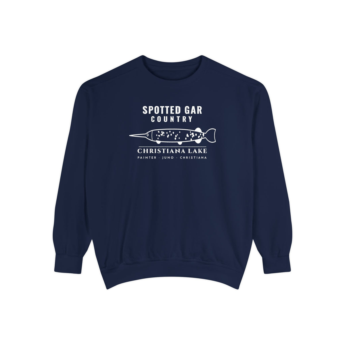Christiana Lake Crewneck · Spotted Gar Country