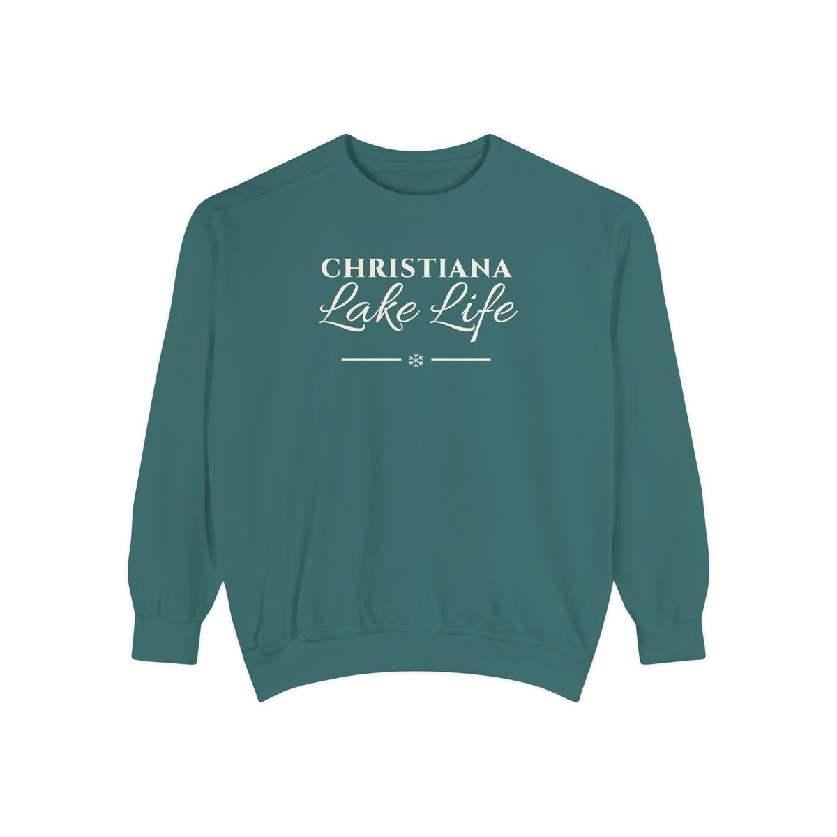 Christiana Lake Christmas Crewneck · Cranberry or Spruce