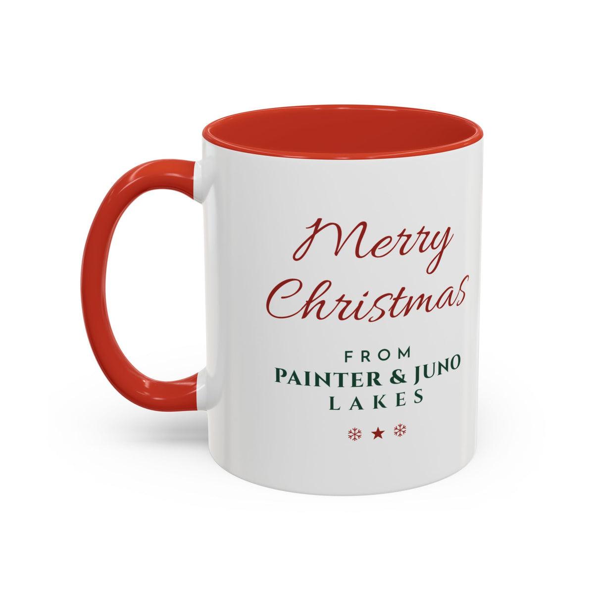 Merry Christmas from Painter & Juno Mug · 11oz · Red