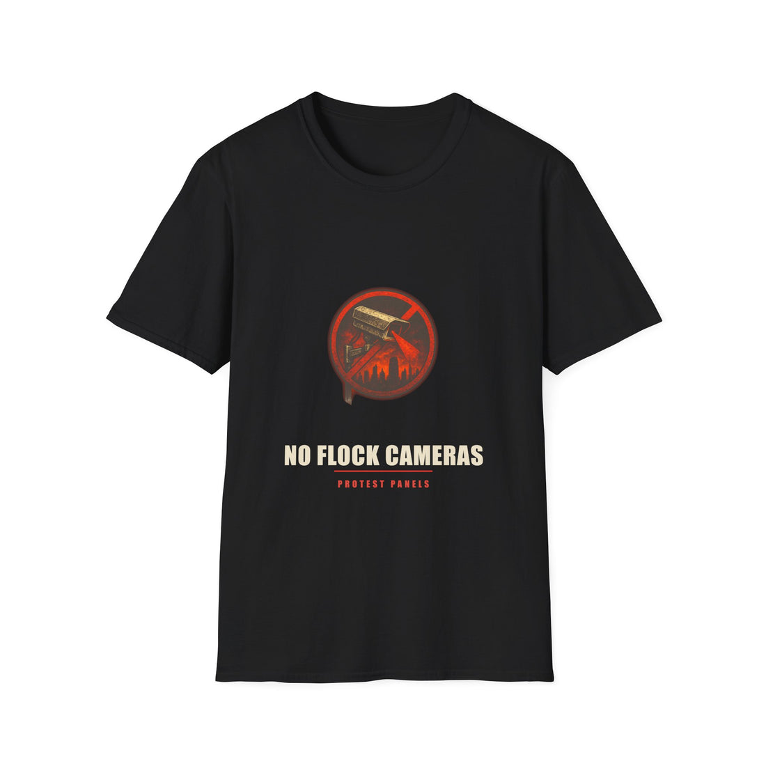 NO FLOCK CAMERAS — Emblem Tee