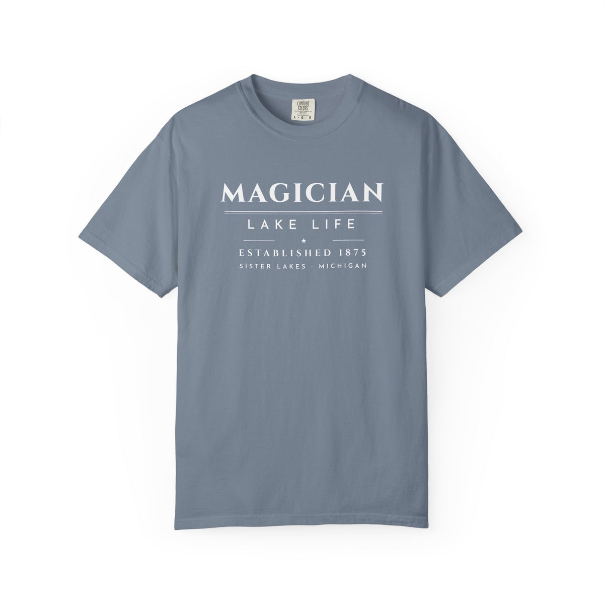 Magician Lake Life Tee · Heritage · Est. 1875 · Sister Lakes, Michigan