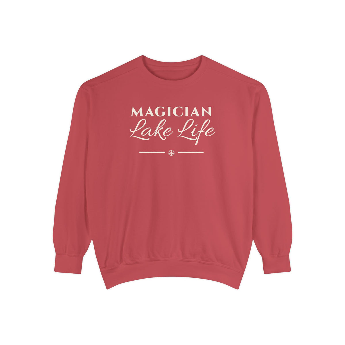 Magician Lake Christmas Crewneck · Cranberry or Spruce