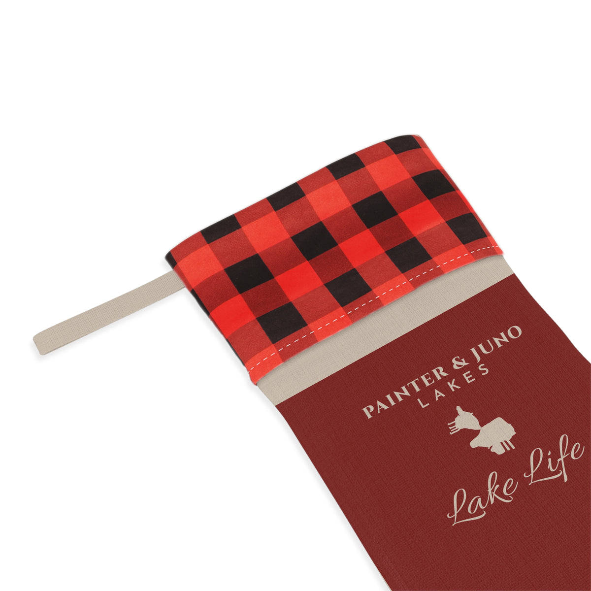 Painter & Juno Christmas Stocking · Cranberry · Red Plaid Cuff