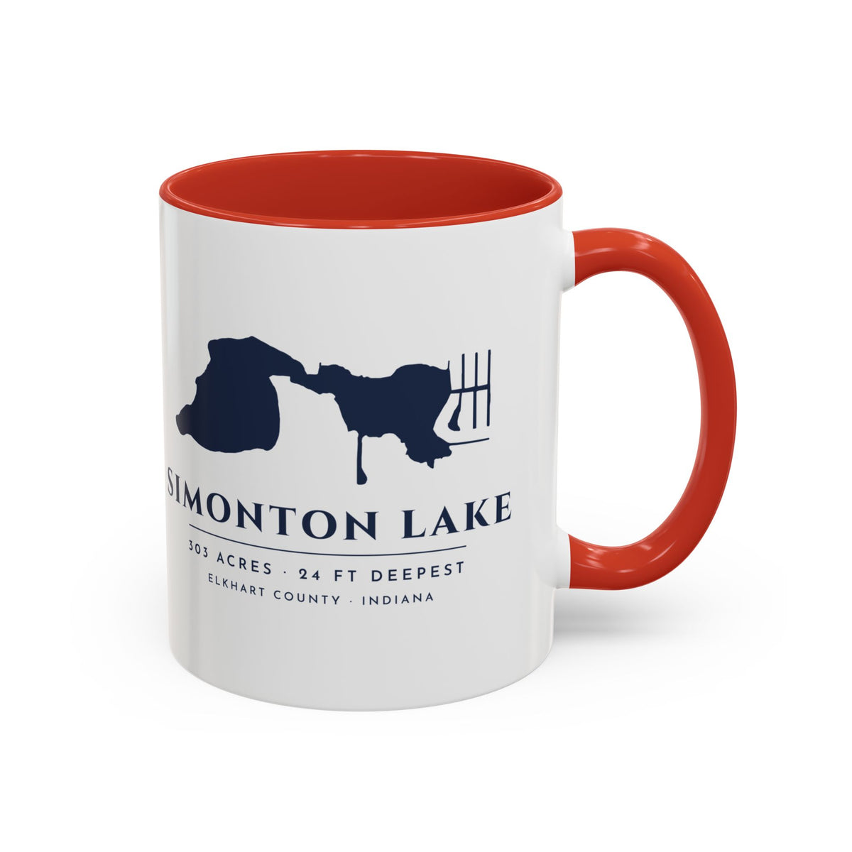 Simonton Lake Map Mug · 11oz · Real Shoreline