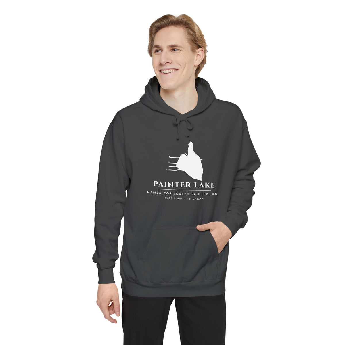 Painter Lake Map Hoodie · Real Shoreline – Protest-Panels