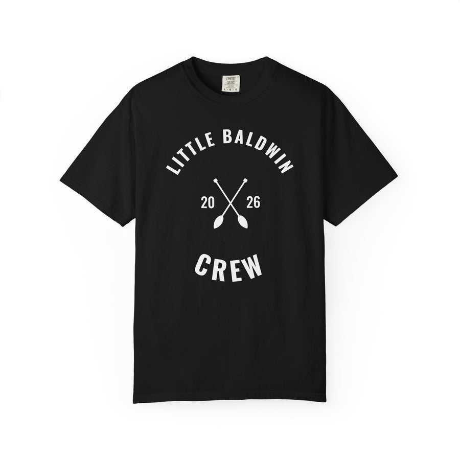 Little Baldwin Crew 2026 Tee · Oars Badge · Baldwin Lake, Michigan