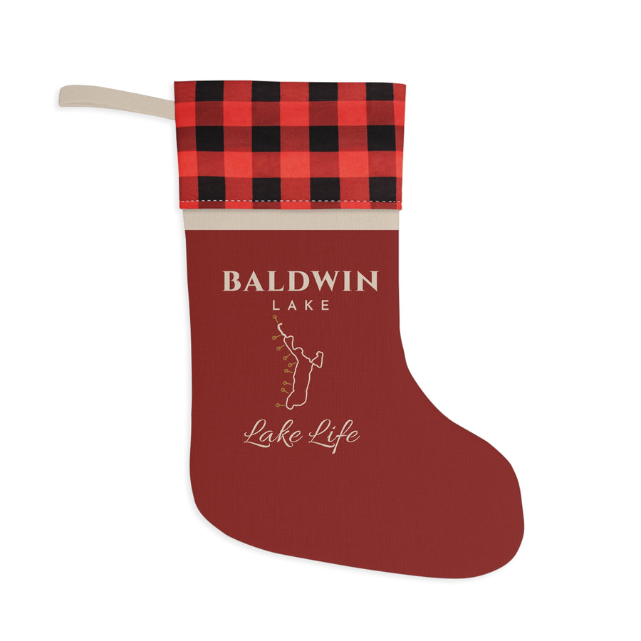 Baldwin Lake Christmas Stocking · Cranberry · Red Plaid Cuff