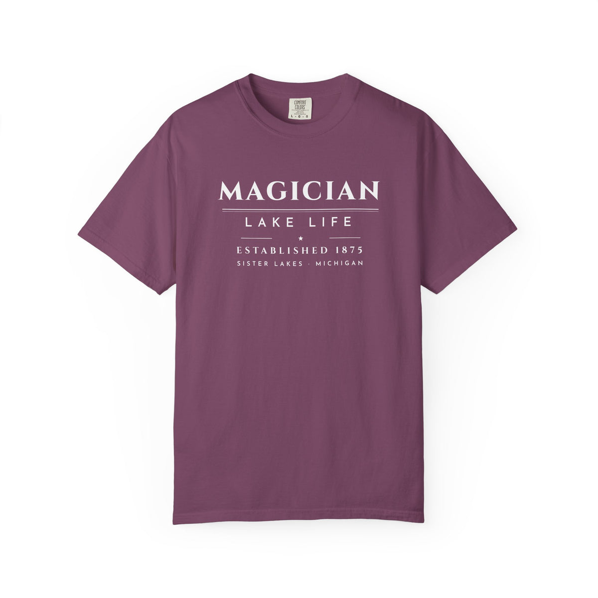 Magician Lake Life Tee · Heritage · Est. 1875 · Sister Lakes, Michigan