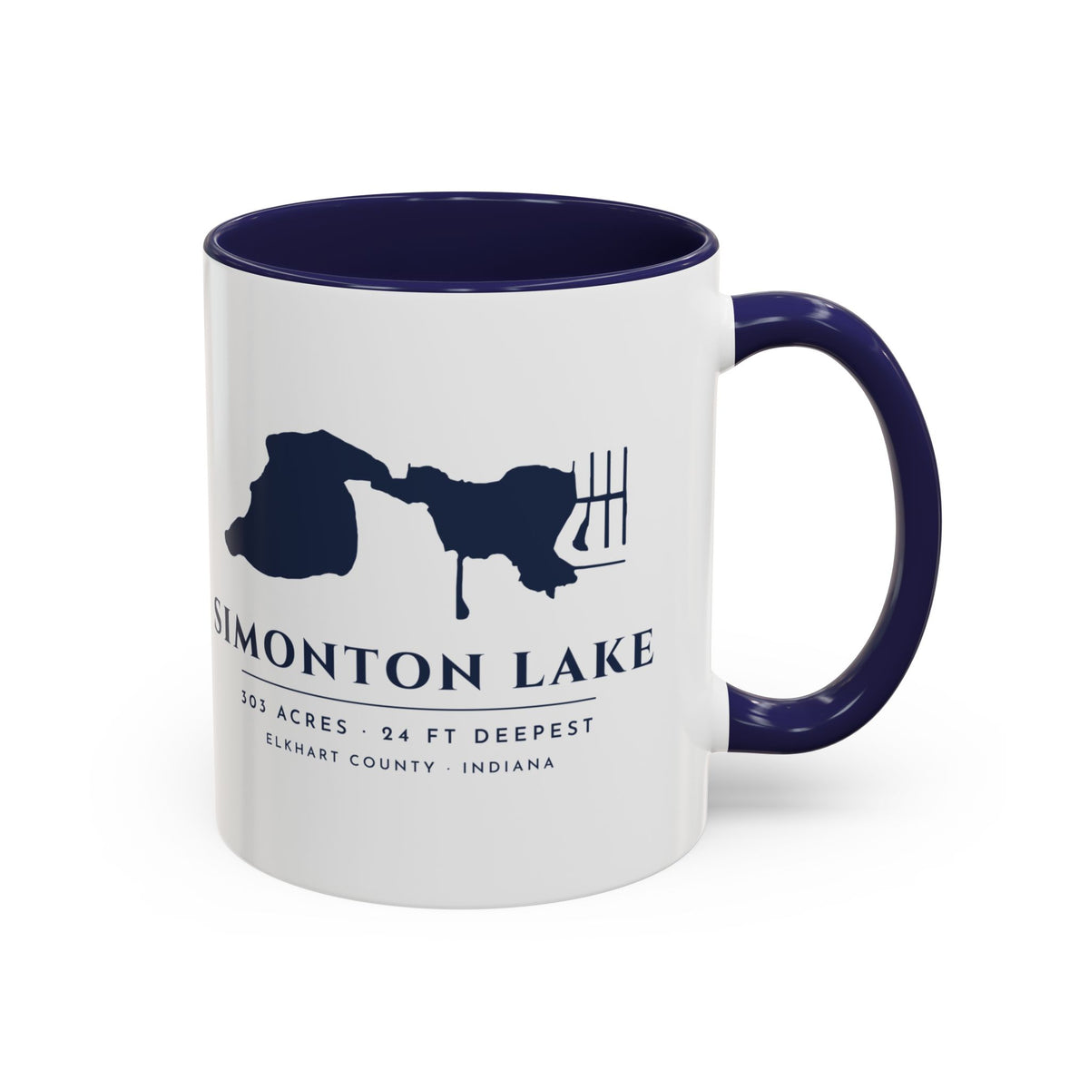 Simonton Lake Map Mug · 11oz · Real Shoreline