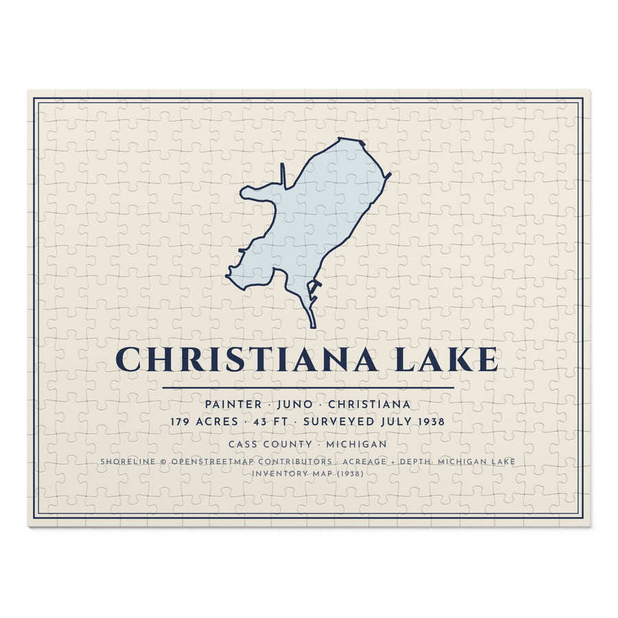 Christiana Lake Map Puzzle with Tin · Real Shoreline