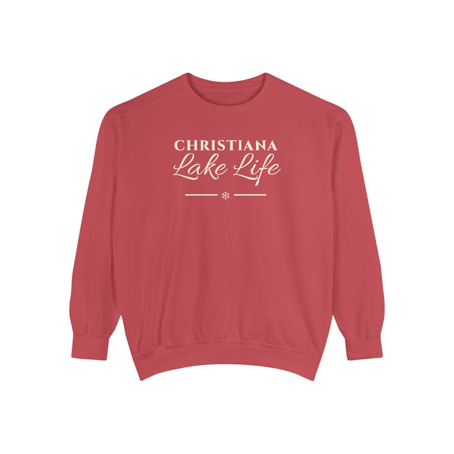Christiana Lake Christmas Crewneck · Cranberry or Spruce