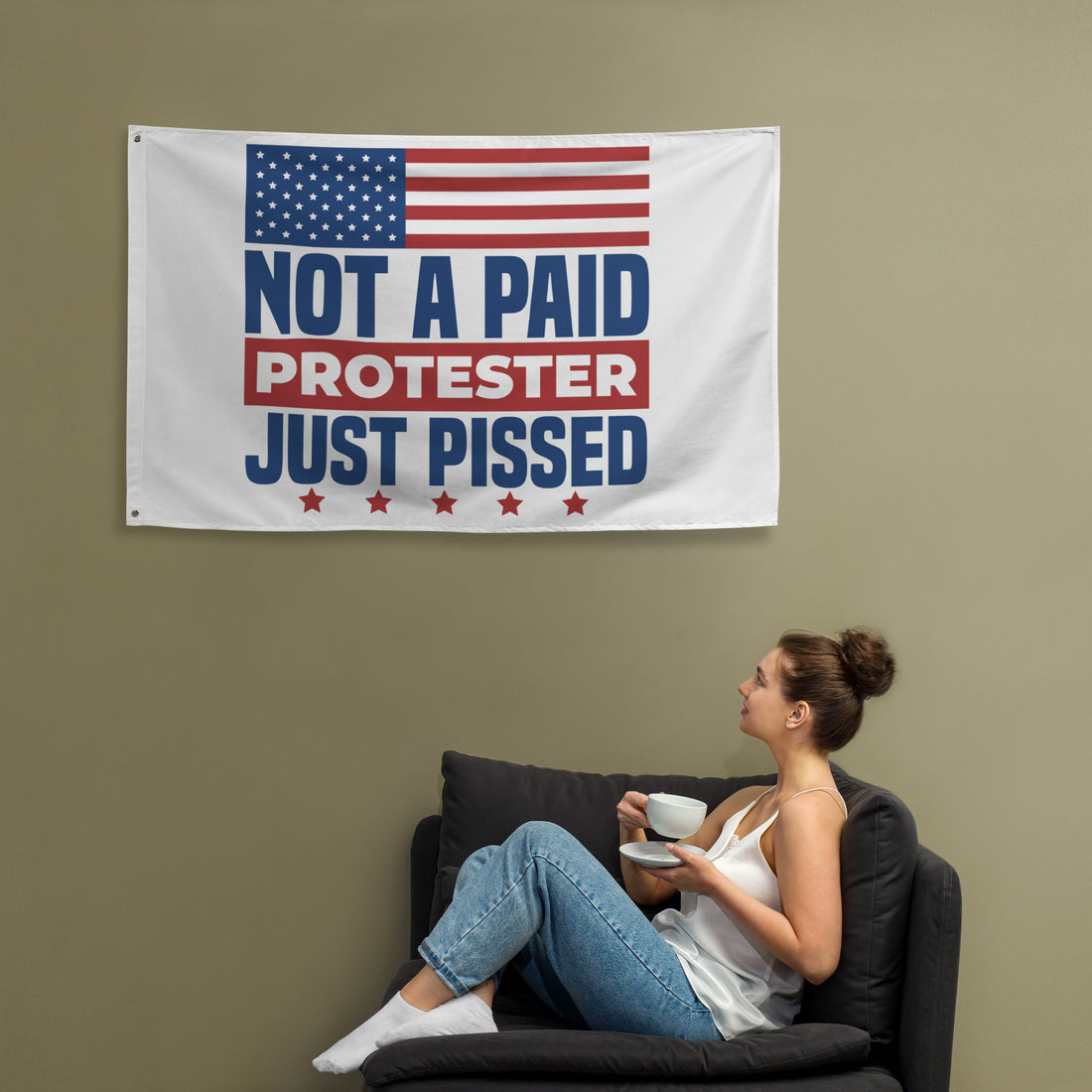 Not a Paid Protester Just Pissed Flag